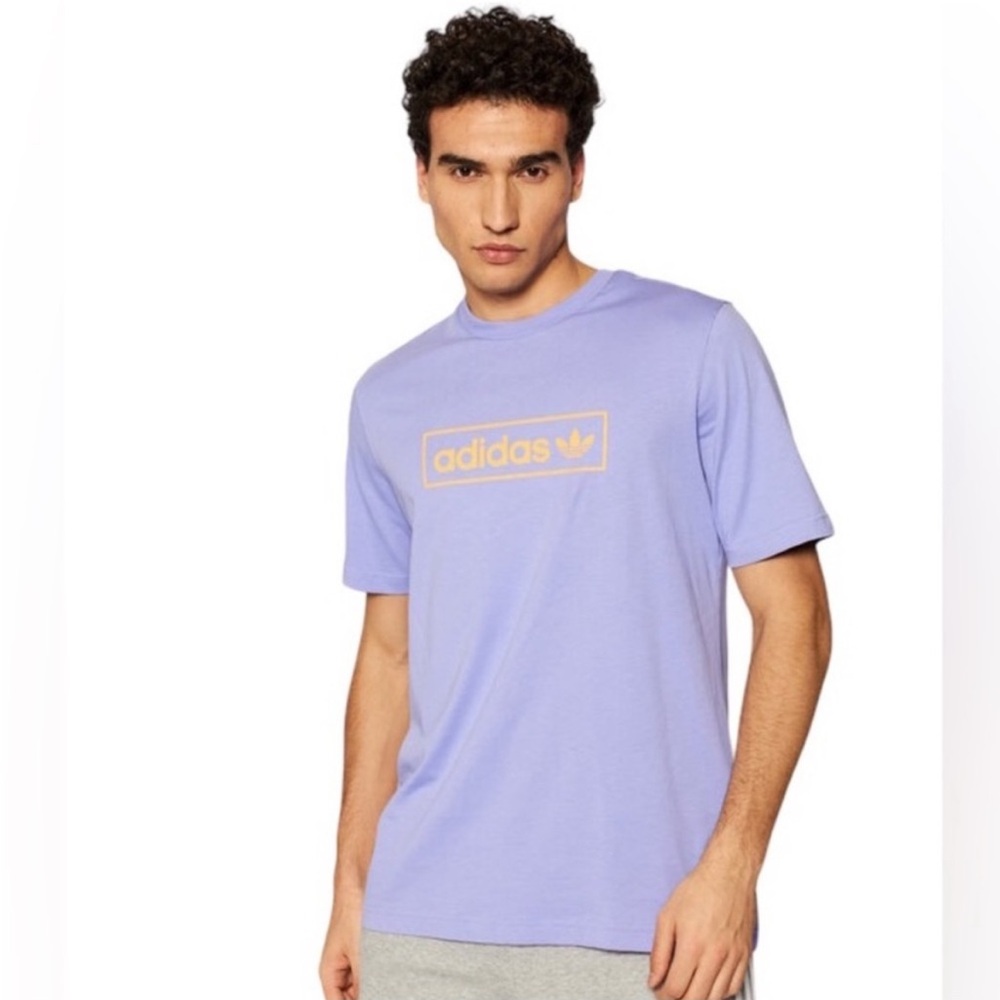 Adidas Originals 'Summer Club' Linear Logo Oversized T-Shirt in Lilac